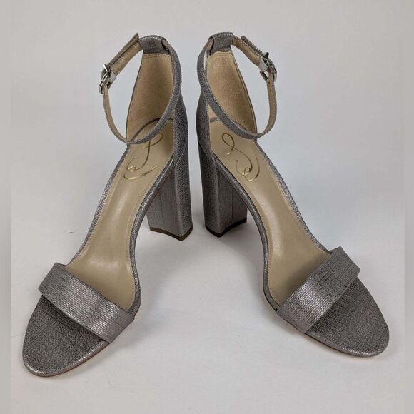 Sam Edelman Yaro Heels Women's Pewter Metallic Sandal - size 9 - Picture 5 of 7